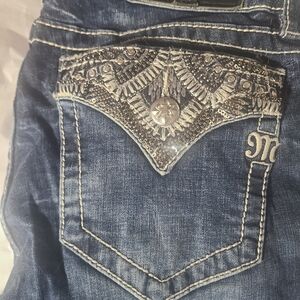 Miss Me Blue Jeans with Silver Accents